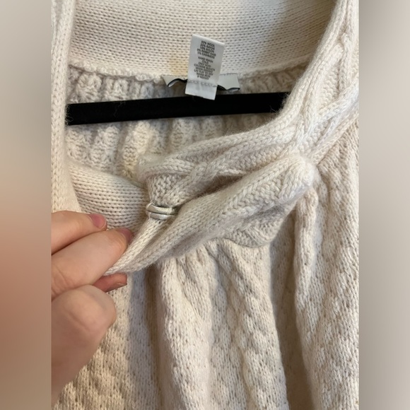 Ann Taylor Loft Petite Medium Wool Blend Cream Sweater Cardigan - Picture 6 of 9